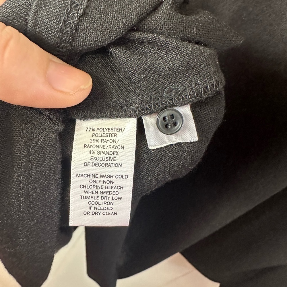 NWT Loft Black Long Sleeve Top with Floral Embroidery Women’s Size Large - Picture 10 of 12